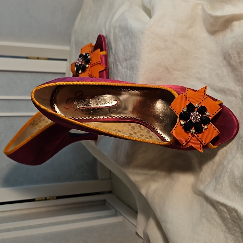 Poet Licence Satin Peep Toe Pumps